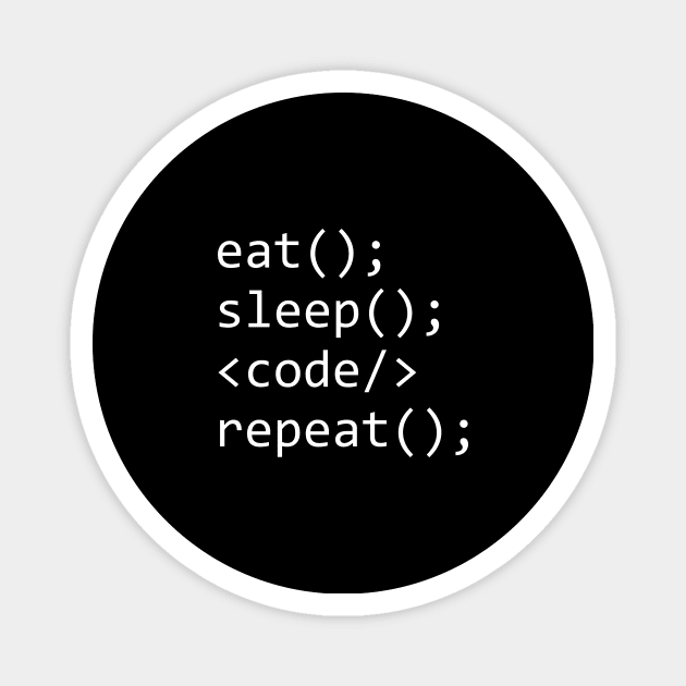 Eat Sleep Code Repeat Magnet by Rishirt